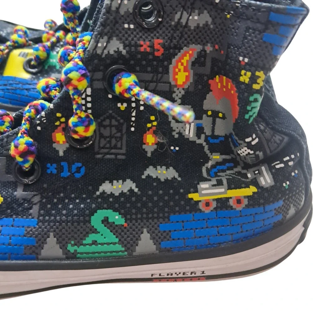 Converse Gamer High Top Sneakers Kids Boys 13 Black Chuck Taylor Retro Gaming